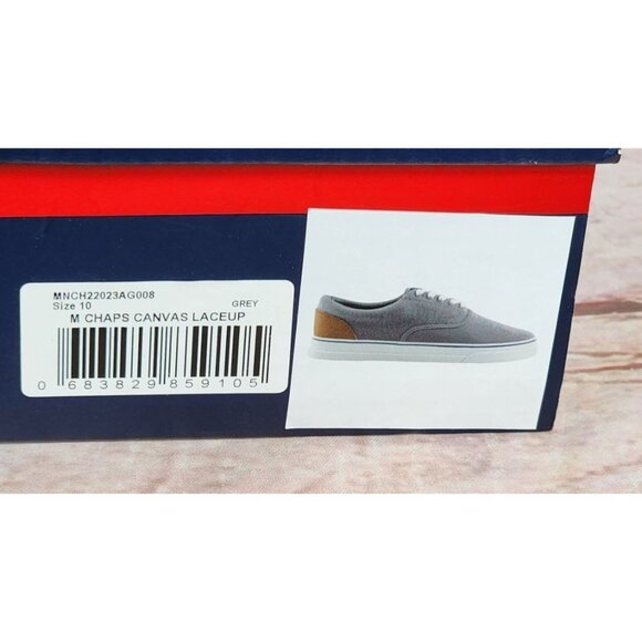 M Chaps Grey Canvas Lace-Up Low Cut Dress/Casual Shoes – Size 10 Versatile Men's - Picture 2 of 11
